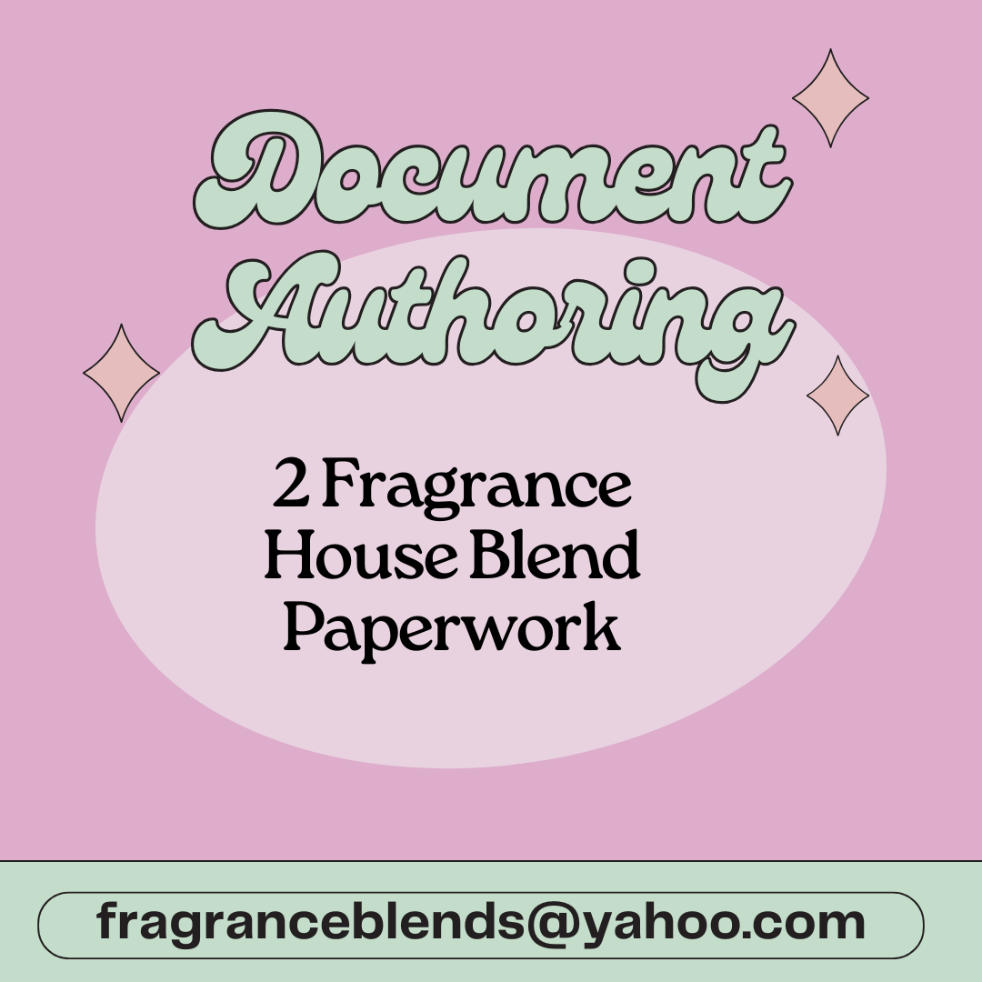 Paperwork for 2 Fragrance House Blend (CLP/SDS/IFRA & Allergen Dec)